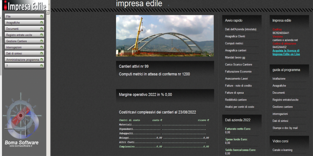 Software gestione cantieri edili. Realizzazione preventivi, Capitolati. Gestione e rendicontazione economie. Gestione Magazzino Edile.